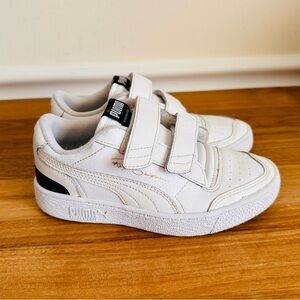Puma Kids Boy Girl Size 13 White Leather Ralph Sampson Lo Sneakers Low Top